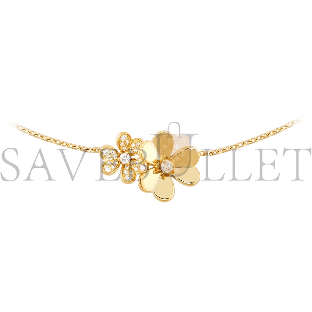 v*n cl*f arpels frivole necklace, 9 flowers - yellow gold, Di*m*nd  vcarp3w600